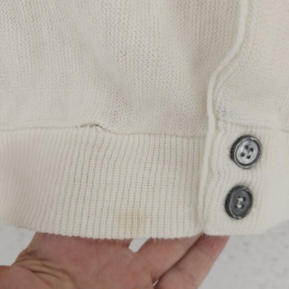 Vintage LACOSTE Cardigan White Men's Estimated Size LARGE - Picture 5 of 6